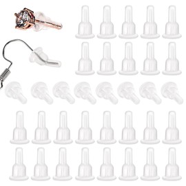 60 PCS Full-Cover Silicone Earring Backs for Studs, Clear Earring Backs Clear Rubber Earring Backings Safety Back Pads Backstops Replacement for Stabilize Earring Studs Hoops Hooks