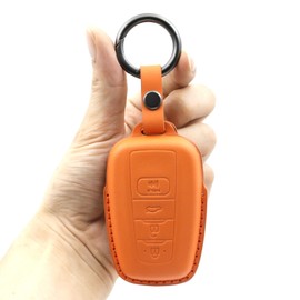 bluqulo for Toyota Camry Leather Keychain Case, Compatible with Toyota RAV4 Camry Avalon Corolla Highlander C-HR Prius