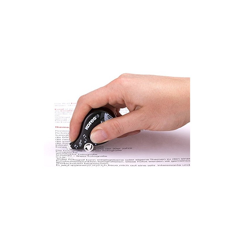 Kores KR84901 Korrekturroller, 8 m x 4.2 mm, schwarz/weiß