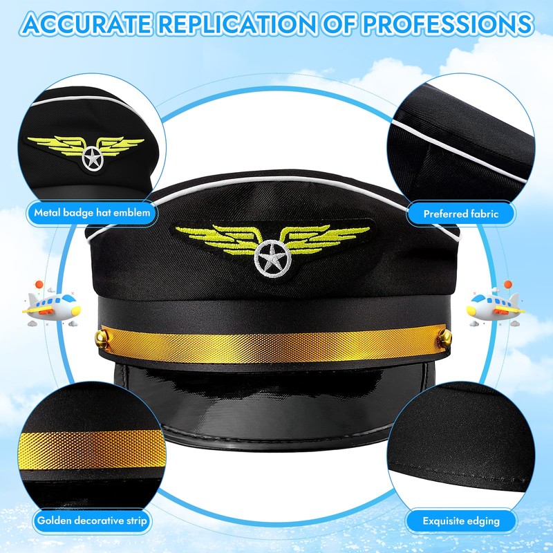 Bryndo 5 Pcs Airline Pilot Costue Set for Kids, Pilot