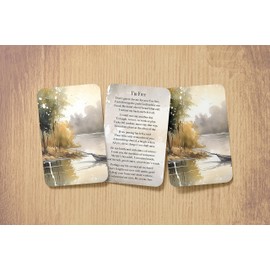 Red Door Inspirations I'm Free Bereavment Cards for Comfort & Encouragement, Funeral Favor, Funeral Prayer Cards 25 pack Made in the USA! (Encouragement Cards I'm Free)
