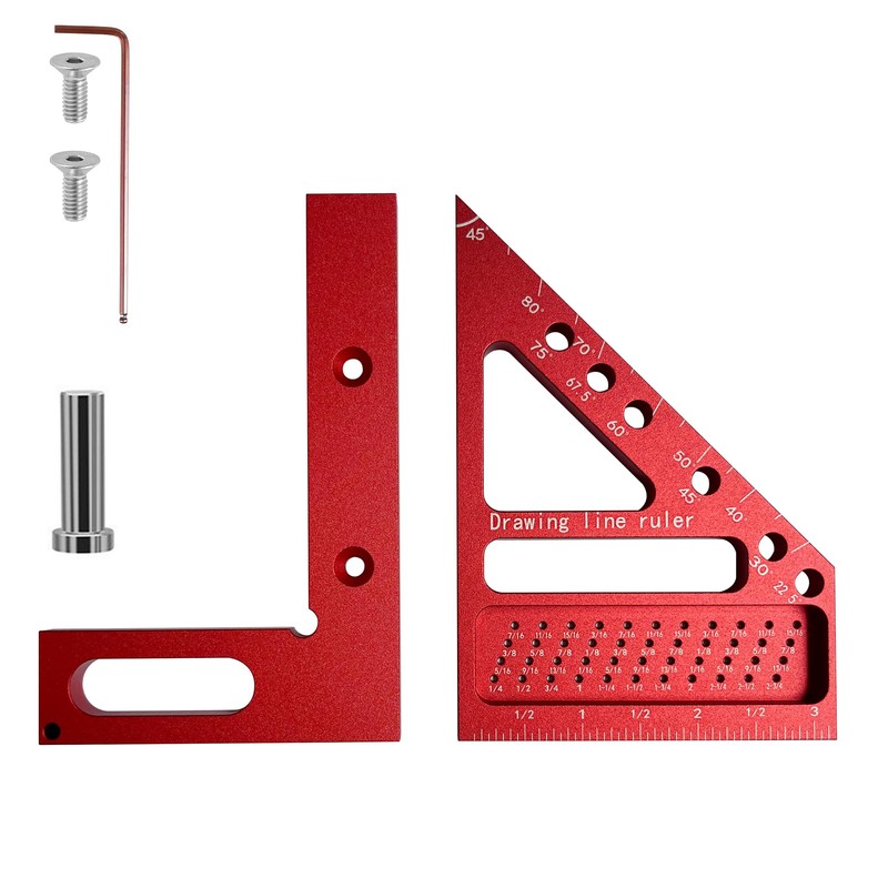 3D Multi-Angle Measuring Ruler - Aluminum Alloy - 22.5-90 Degree