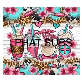 Unbranded 20oz Sublimation Tumbler Wrap Medical Drinks Ready To Press Heat Transfer