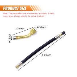 Tire Valve Extension, 8.26 InchFlexible Schrader Tire Valve Stem Extension with 135 Degree Schrader Tire Valve Extension Adaptor Compatible for Cars RV Bike Motorcycle Truck Scooter (135 Degree)