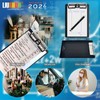 Mini Aluminum Clipboard Metal A6 w/Stainless Hangable Pen Holder Low