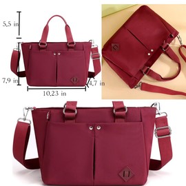 WalinaBag Nylon Purses for Women Tote Bags Hobo Crossbody Bags Large Work Travel Shoulder Bags Handbags Wallet Gift for Women, Ff 8539-red, Small