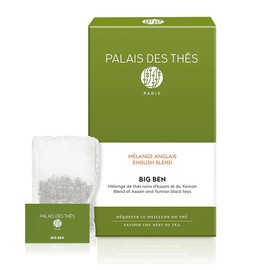 Palais des Thés - Big Ben English Breakfast - Yunnan & Assam Black Tea - 20 Count Cotton Tea Bags Box