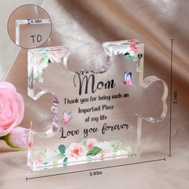 Gifts for Mom,Acrylic Puzzle Plaque,Christmas Gifts for Mom,Mom Birthday Gifts from Daughter,Mother's Day Gifts,Thanksgiving Gifts for Mom,Thank You Gift