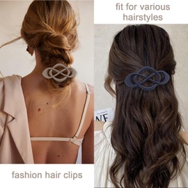 SuPoo 6PCS Vintage French Hair Barrettes for Women Flat Hair Clips Medium Barrette Clips for Fine Thin Hair Neutral Lay Back Hair Accessories Ponytail Holder Clamp