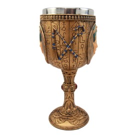 Atlantic Collectibles Ancient Egyptian Pharaoh Queen Nefertiti 6oz Resin Wine Goblet Chalice With Stainless Steel Liner