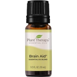 Plant Therapy Brain Aid Essential Oil Blend for Focus & Attention 100% Pure, Undiluted, Natural Aromatherapy, Therapeutic Grade 10 mL (1/3 oz)