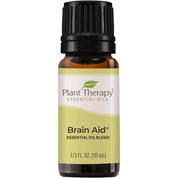 Plant Therapy Brain Aid Essential Oil Blend for Focus & Attention 100% Pure, Undiluted, Natural Aromatherapy, Therapeutic Grade 10 mL (1/3 oz)