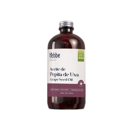 HEBBE - Aceite de Uva Pepita 500 ml  Combate Lneas de Expresin  Estimula Produccin de Colgeno y Elastina  No Obstruye Poros  Hidratante de Piel...    