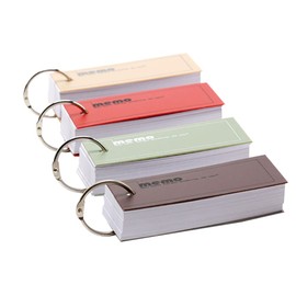 4pcs Memo Pads Keychain Loose- Leaf Portable Creative Mini Notebook for Stationery Office Supply Student