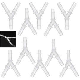 LiJuanWang Aquarium Air Pump Connectors, Pack of 10 Aquarium Hose Connectors, Anti Shedding Aquarium Air Pump Connection, 3-Way Clear Air Valves, Aquarium Air Hose, Outer Diameter: 4.8 mm