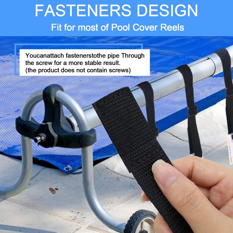 Abnaok Set of 8 Mounting Straps and Clips, Pool Reel