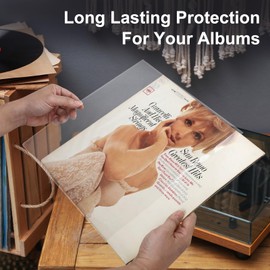 Gartopvoiz 75 Vinyl Record Outer Sleeves, Plastic Protective Album Covers 12.75"x12.75" for Double & Single LP Protection, 3 mil Thick Cystal Clear