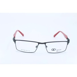 Gianni Po GP P49 Black-Red Rectangle Unisex Full Rim 52-16-135 Eyeglasses Frames