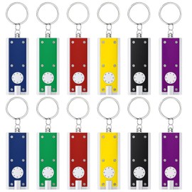 ZITUZY Pack of 12 Key Chain Torches, LED Torches, Key Fob for Children, Mini Torch Key Fob for Children's Party Gifts, Portable Travel Lamps, Camping (6 Colours)