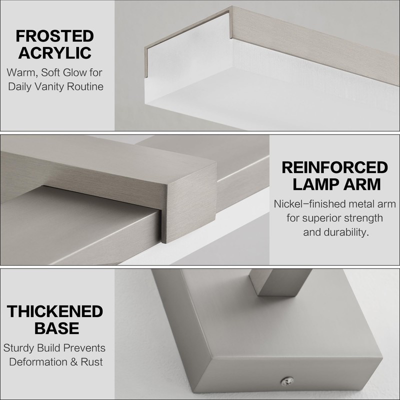 ZUZITO 24 Inch Vanity Lights for Bathroom Brushed Nickel Over