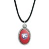 Louisiana Tech University Secondary Antiqued Oval Charm Pendant with Black