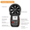 BTMETER Digital Anemometer Barometer Handheld, for Wind Speed Temperature Wind