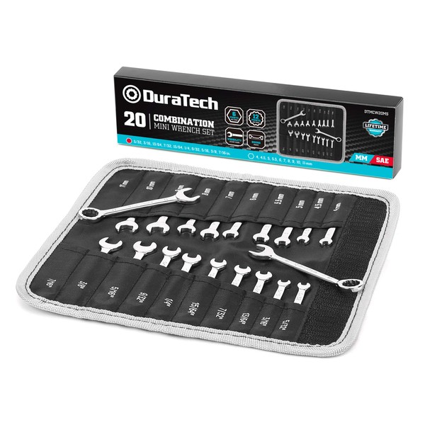 DURATECH Mini Wrench Set, Midget Combination Wrench Set, 20-Piece, Metric