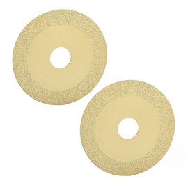 Spacnana Pack of 2 Glass Ceramic Cutting Disc, 22mm ID, 100mm OD, 15mm Sand Saw Blade, Champagne Gold