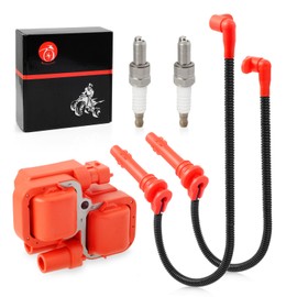 Ignition Coil and Spark Plug & Wire Cap Compatible with Polaris Ranger Crew XP 900 1000 General XP 4 1000 2013-2023 3022662 4014032 4014033 4017692 4017693