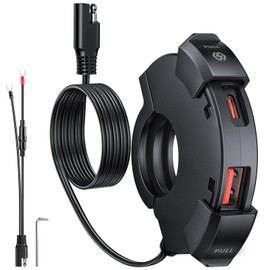 ZEXMTE Motorcycle USB Charger,18W QC 3.0 & 30W PD Type C Dual USB Motorbike Quick Charger, 12V/24V USB Motorcycle Socket Waterproof for Phones, Tablets, Digital Cameras, GPS