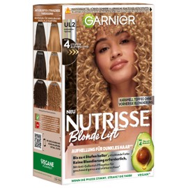 Garnier Nutrisse Blonde Lift Lightening for Dark Hair in Caramel Toffee with 4 Stages Lightening Without Previous Bleaching 1 Piece