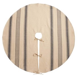 Fennco Styles Banded Design Decorative Cotton Christmas Tree Skirt 72 Inch Round - Navy Blue Striped Holiday Tree Skirt for Home, Christmas Tree, Indoor Outdoor Decoration and Special Events