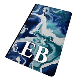 WTF | Marbled Ink Monograms (7) | Printed Art Faux Leather Passport Cover/Luggage Tag | MI7 (Passport Holder)