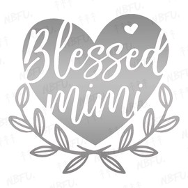 NBFU Blessed Mimi Quote (Metallic Silver) (Set Of 2) Premium Waterproof Vinyl Decal Stickers For Laptop Phone Accessory Helmet Car Window Bumper Mug Tuber Cup Door Wall Decoration