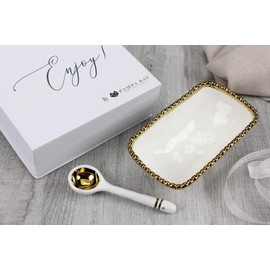 Pampa Bay Get Gifty - Juego de cuenco y cuchara, diseño de cuentas doradas