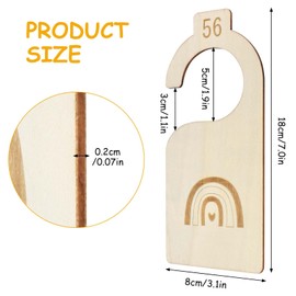 10 Pack Baby Dividers Reversible Baby Wardrobe Dividers Sizes 50 to 104 (10 Sizes) Wardrobe Organization Rainbow Design Premium Wooden Gifts for Newborn