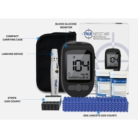 TRUENESS Air Meter with 100 strips, 100 Lancets and Lancing Device