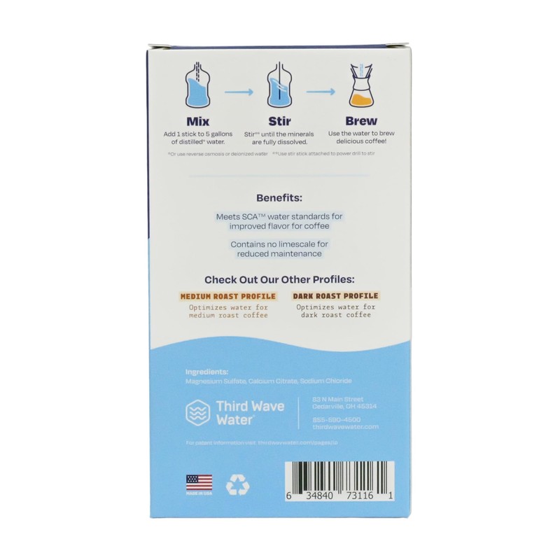 Third Wave Water Mineral Enhanced Flavor Optimizing Coffee Brewing Water,