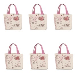 Lyosehy - 6 bolsas de lona de 9 x 11 pulgadas, bolsas de lona, bolsas de almuerzo para niños, fiestas de cumpleaños, bolsas de caramelo, playa, viajes, compras, eventos (conejo)