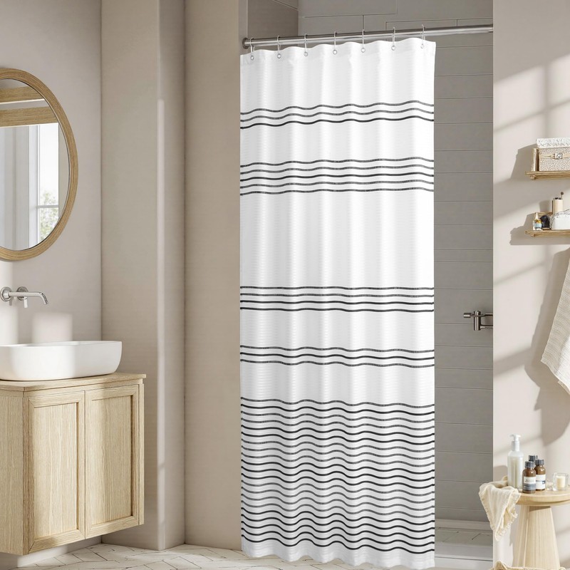 jinchan Small Stall Shower Curtain 36x72 inches Black and White