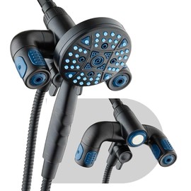 AquaCare Polaris High Pressure Multi Zone 208 Setting Shower Head & Handheld 3-way Combo System - Magnetic Docking Handle, Stay-Clean Jets, 6 ft. Metal Hose, Oil Rubbed Bronze, Top American Brand