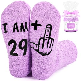 Yemqloft 30th Birthday Gifts for Her - Funny & Unique Gift Ideas for Women, Thoughtful Presents for 30 Year Old Woman - Special Socks to Celebrate Turning 30(Purple)