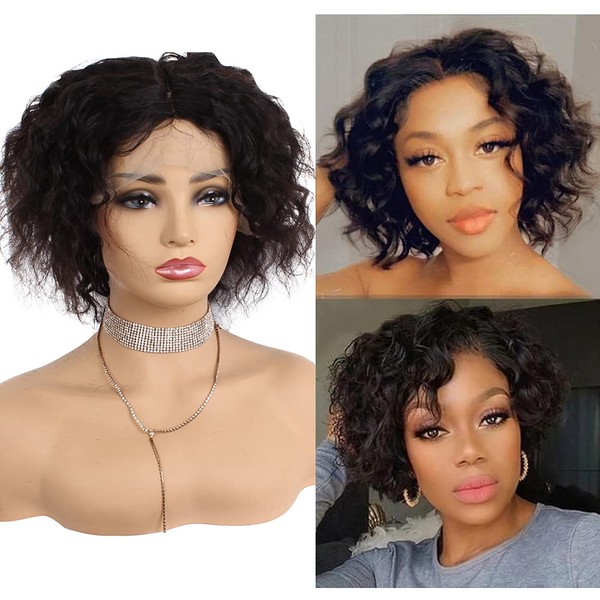 Zana Unprocessed Brazilian Virgin Bob Wet Wavy Real Hair Wig Lcke Natural Wave Lace Front Wig Glueless Full Lace Front Wig Lcke Fuumlr Women Natural Hairline