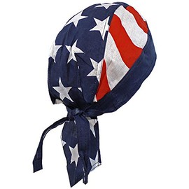 American Flag Patriotic Stars Stripes Red White Blue Skull Cap Doo Rag USA (Stars and Stripes Flag)