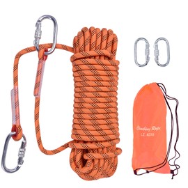 LZ.MZXU Climbing Rope, 12 mm Static Climbing Rope, 32FT(10M) 65FT(20M) 100FT(30M) 164FT(50M) Outdoor Rock Climbing Rope, Escape Rope, Rappelling Rope, Fire Rescue Parachute Rope(Orange, 65FT)