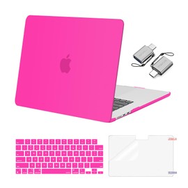 MOSISO Compatible with MacBook Air 15 inch Case 2025 2024 2023 Release M3 A3114 M2 A2941 Liquid Retina Display Touch ID, Plastic Hard Shell&Keyboard Cover&Screen Protector&Type C Adapter, Bright Rose
