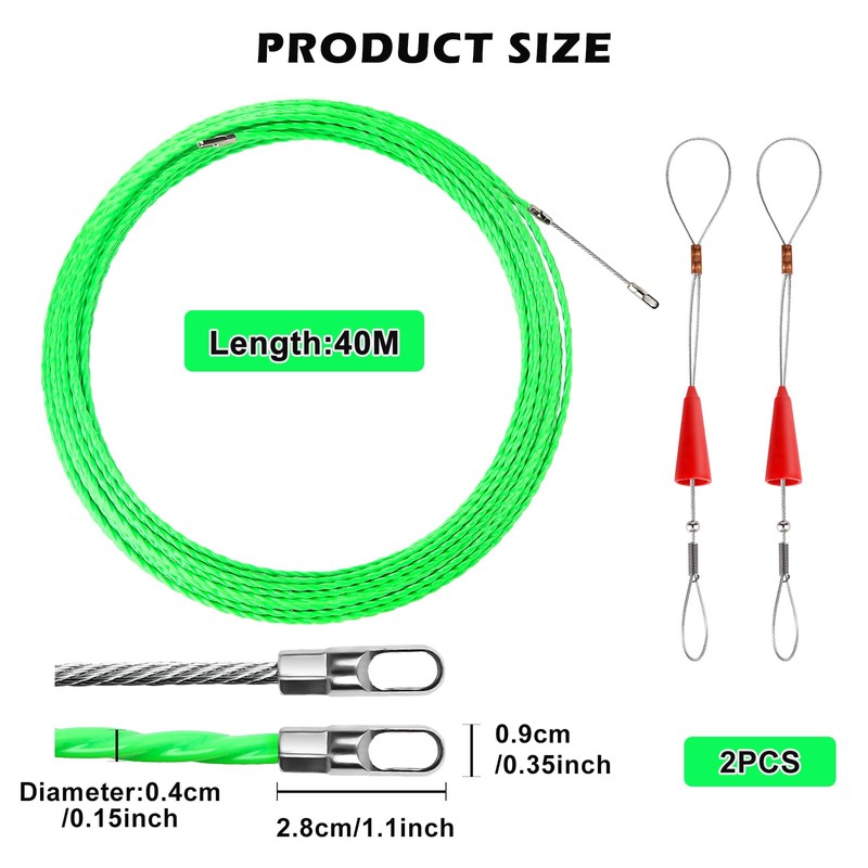 Vegena 40 m Cable Retraction Spring Retractable Spiral Cable Pulling