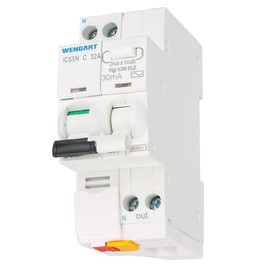 Wengart RCBO Residual Current Circuit Breaker AC 230V 1P+N 6-32A 30mA Overcurrent Protection + Residual Current Circuit Breaker to Ensure Family Safety (25A)