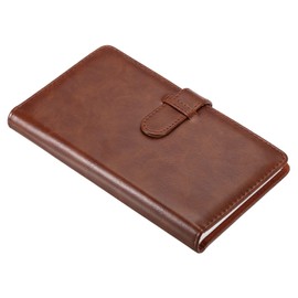 PATIKIL 96 Pocket Photo Album PU Leather PVC Mini Memory for 3 Inch Photo Picture Name Card Holder Brown
