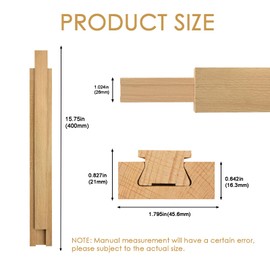 Wood Drawer Slides Center/Bottom/Classic Mounted Drawer Slides, 15.7 Inches Wooden Dresser Undermount Drawer Slides Guide Track Rails for Dresser Replacement Kit (L002-16In-2P)